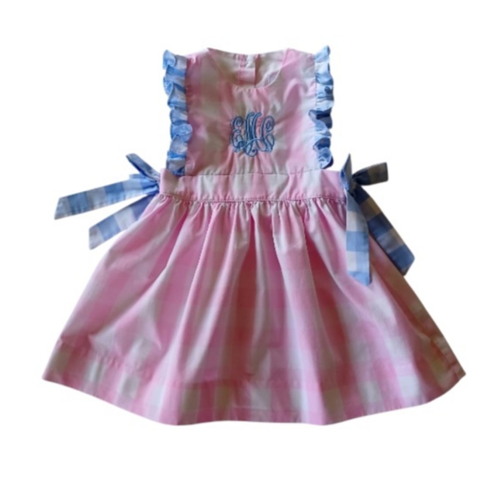 Eliza James Pink and Blue Gingham Dress, Size 2T
